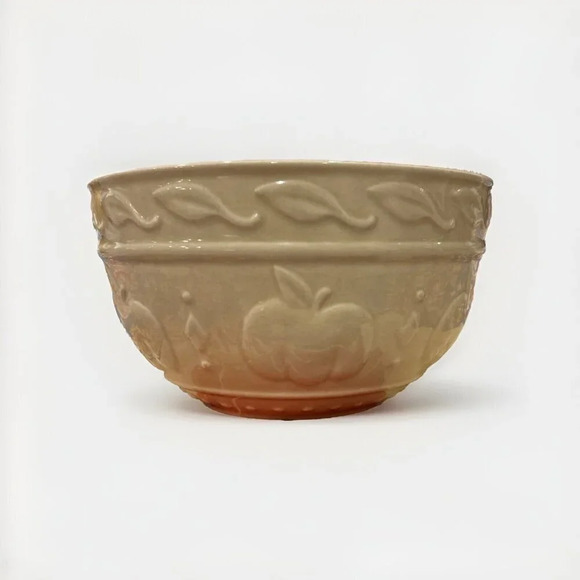 Autumn Harvest Mixing Serving Bowl Cream Pumpkins‎ Leaves 7” - Picture 1 of 8